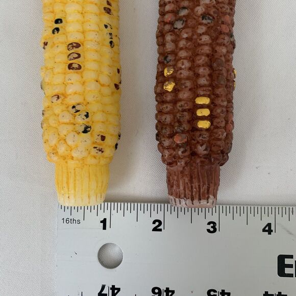 Vintage Corn Cob Candles 50s 60s Yellow Brown Thanksgiving Holiday Harvest Taper - Picture 5 of 6